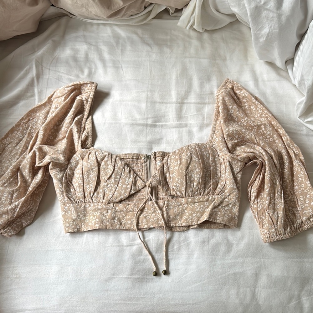 Floral Beige Women's Top